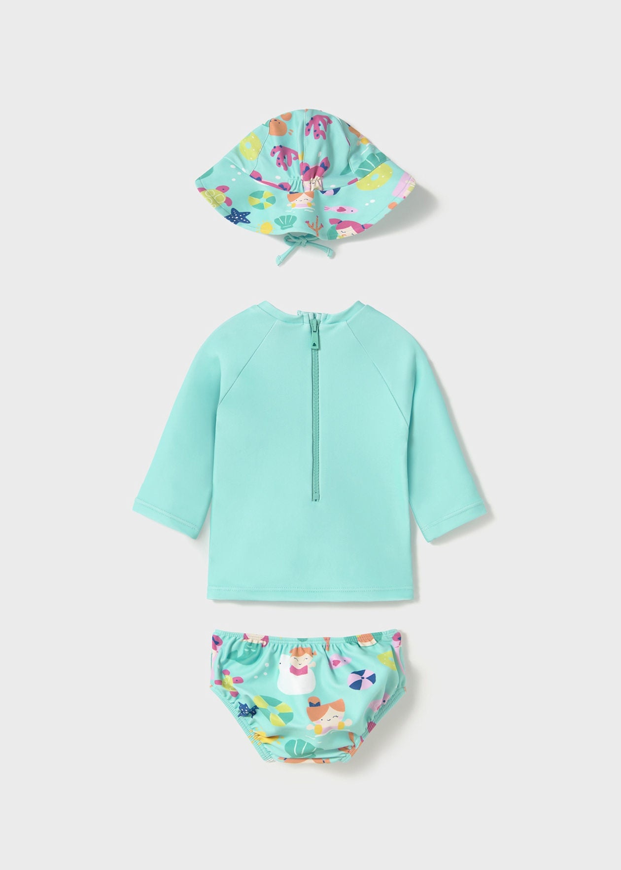 Conjunto 3 piezas baño camiseta protección solar recién nacida