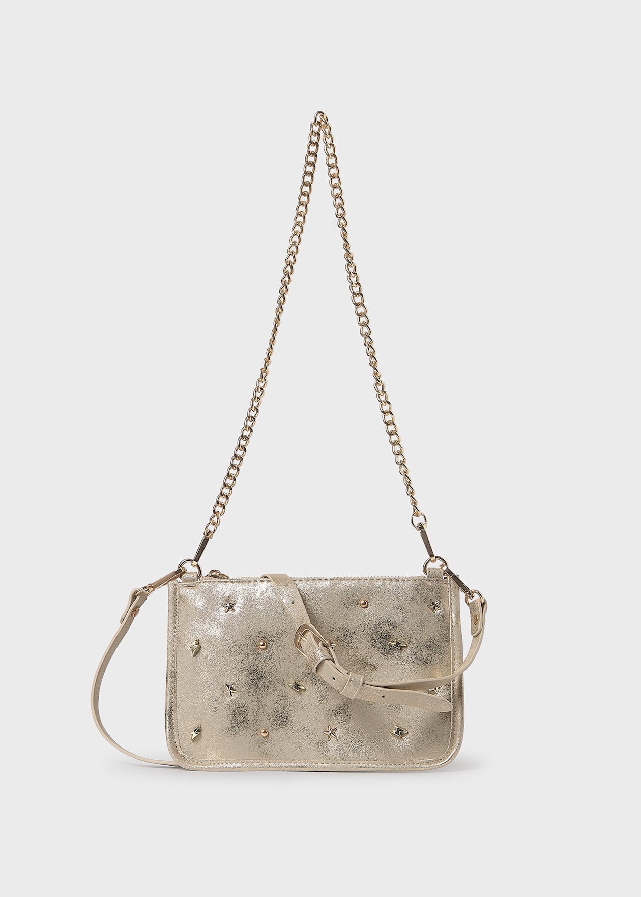 Bolso metalizado tachas chica