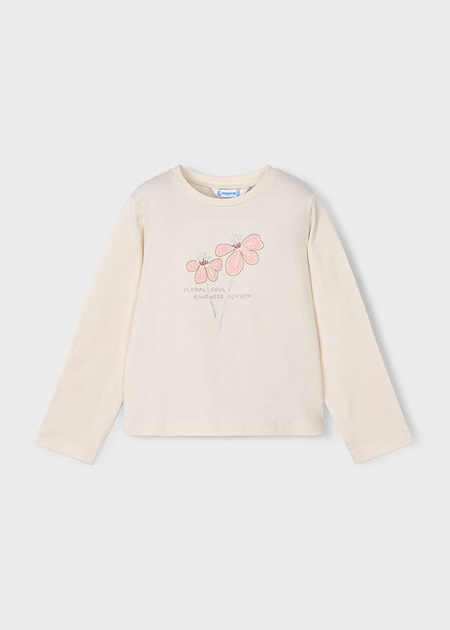 Camiseta básica flor niña