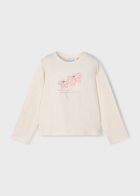 Camiseta básica flor niña