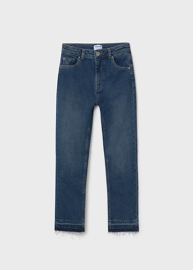 Pantalón vaquero acampanado básico chica