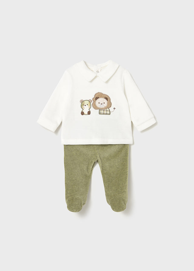 Conjunto polaina tundosado recién nacido