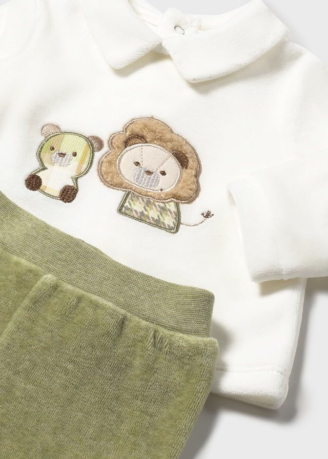 Conjunto polaina tundosado recién nacido