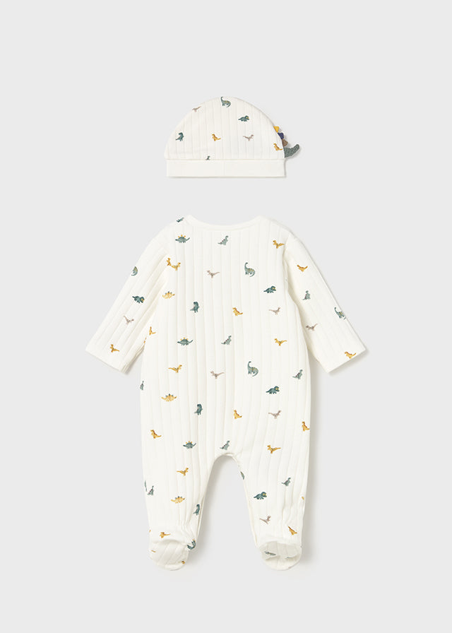 Pelele con gorro dinosaurio recién nacido