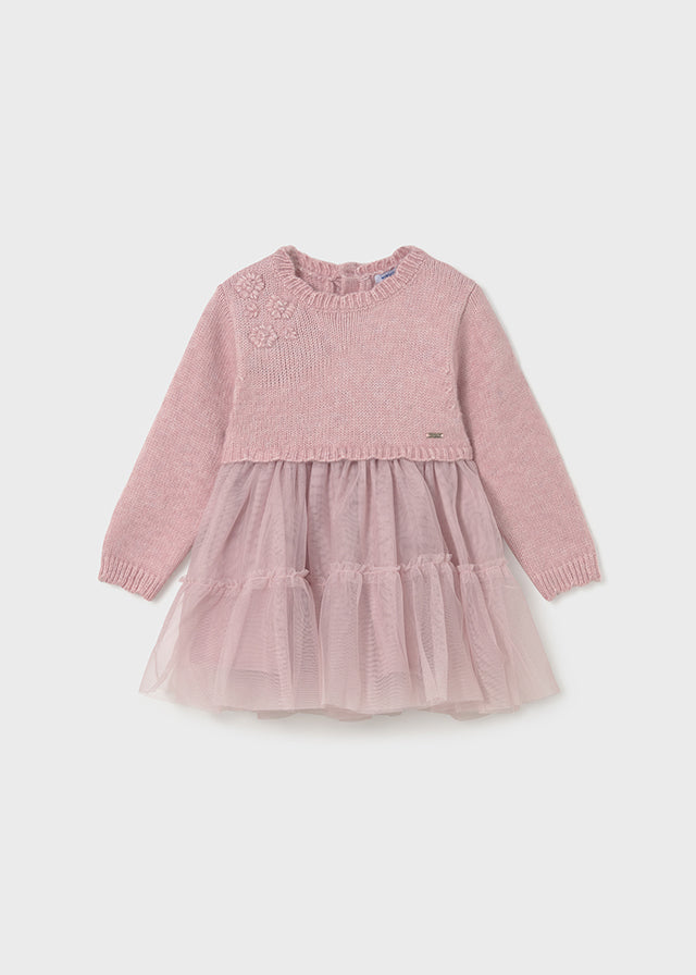 Vestido combinado tricot