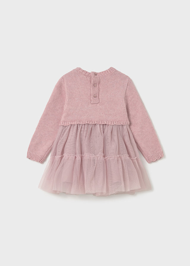 Vestido combinado tricot