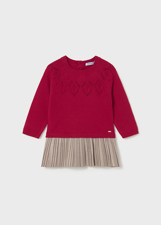 Vestido combinado tricot