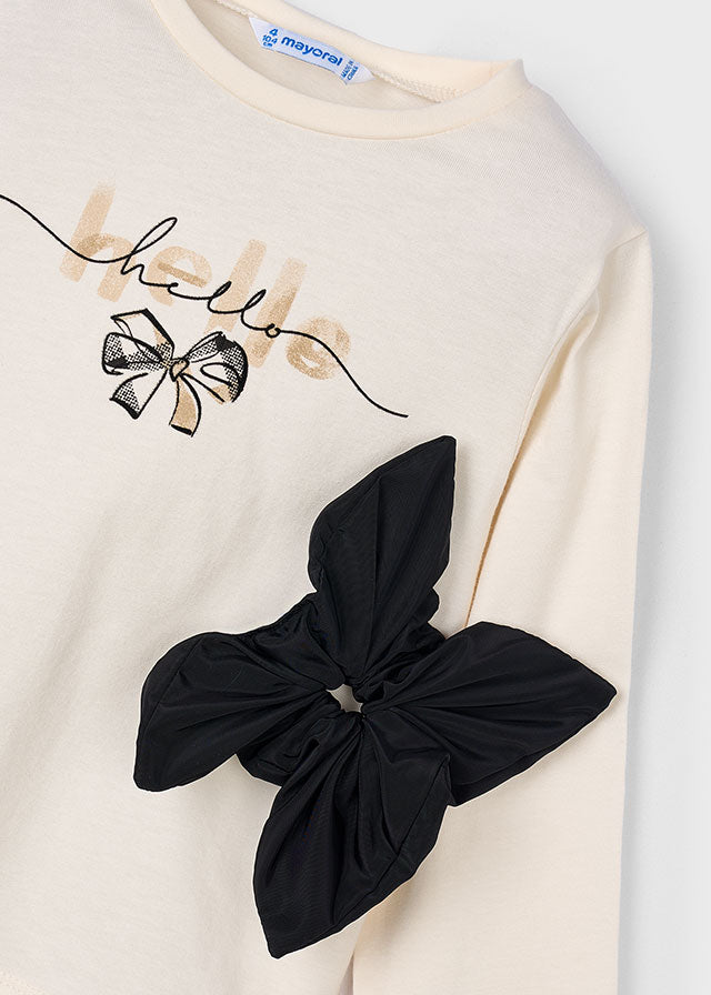 Camiseta con coletero niña