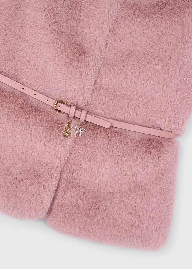 Chaleco pelo con cinturón niña