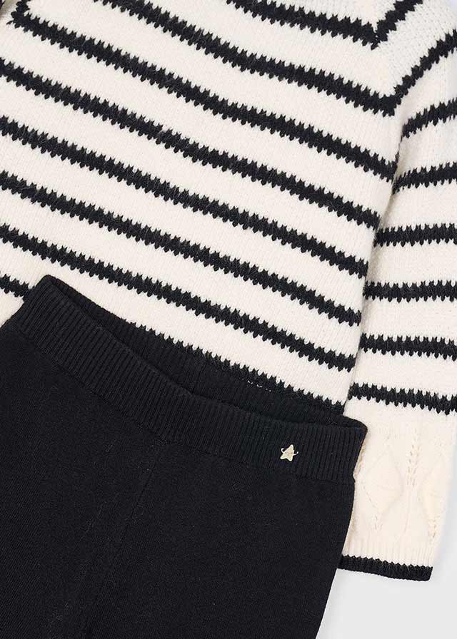 Conjunto pantalón y jersey rayas niña
