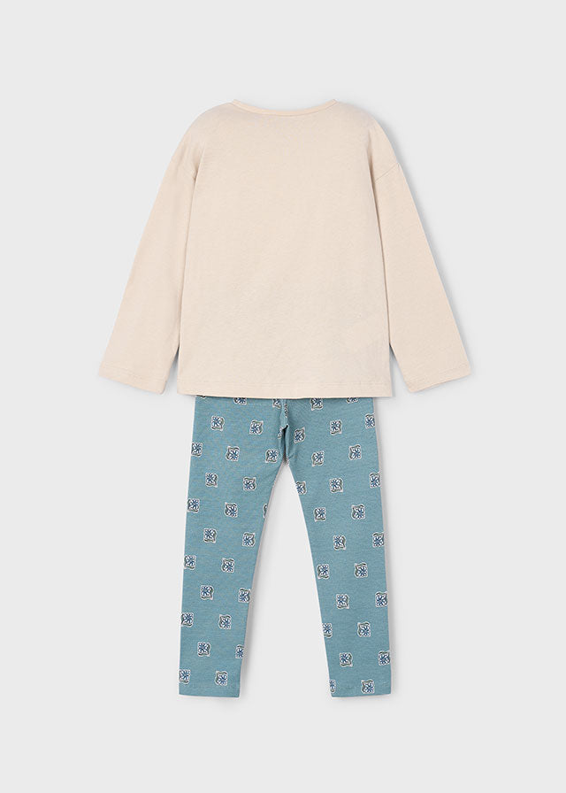 Conjunto legging estampado y camiseta niña