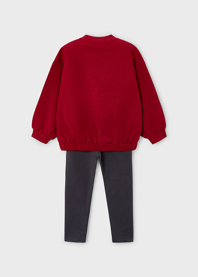 Conjunto legging y sudadera lazo niña