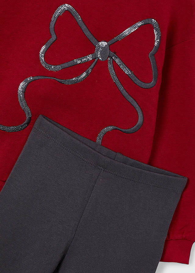 Conjunto legging y sudadera lazo niña