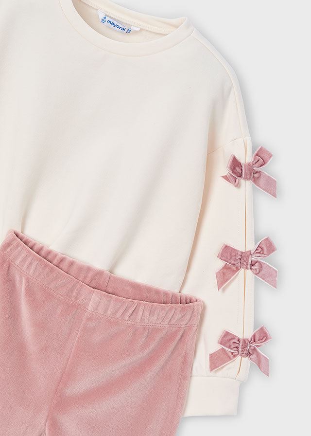Conjunto legging y sudadera lazos niña