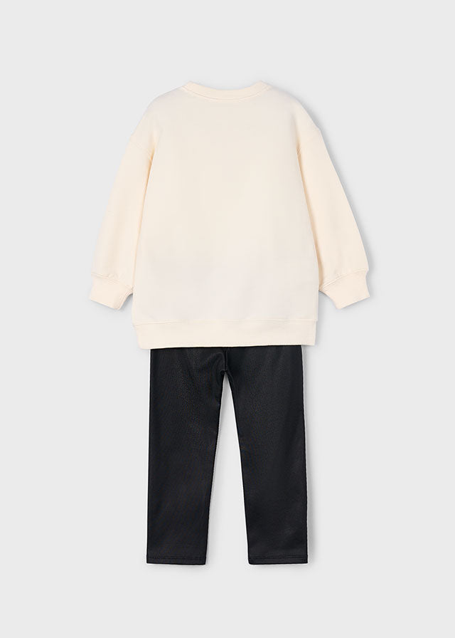 Conjunto legging y sudadera osito niña