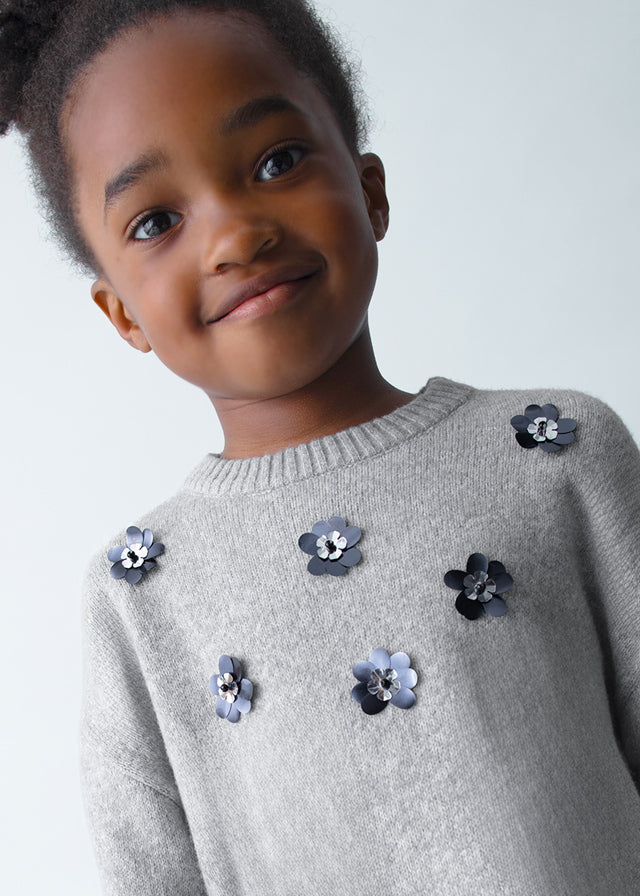 Vestido tricot combinado niña