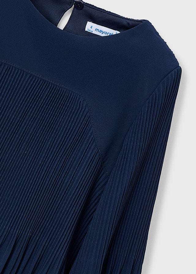 Vestido gasa plisada niña