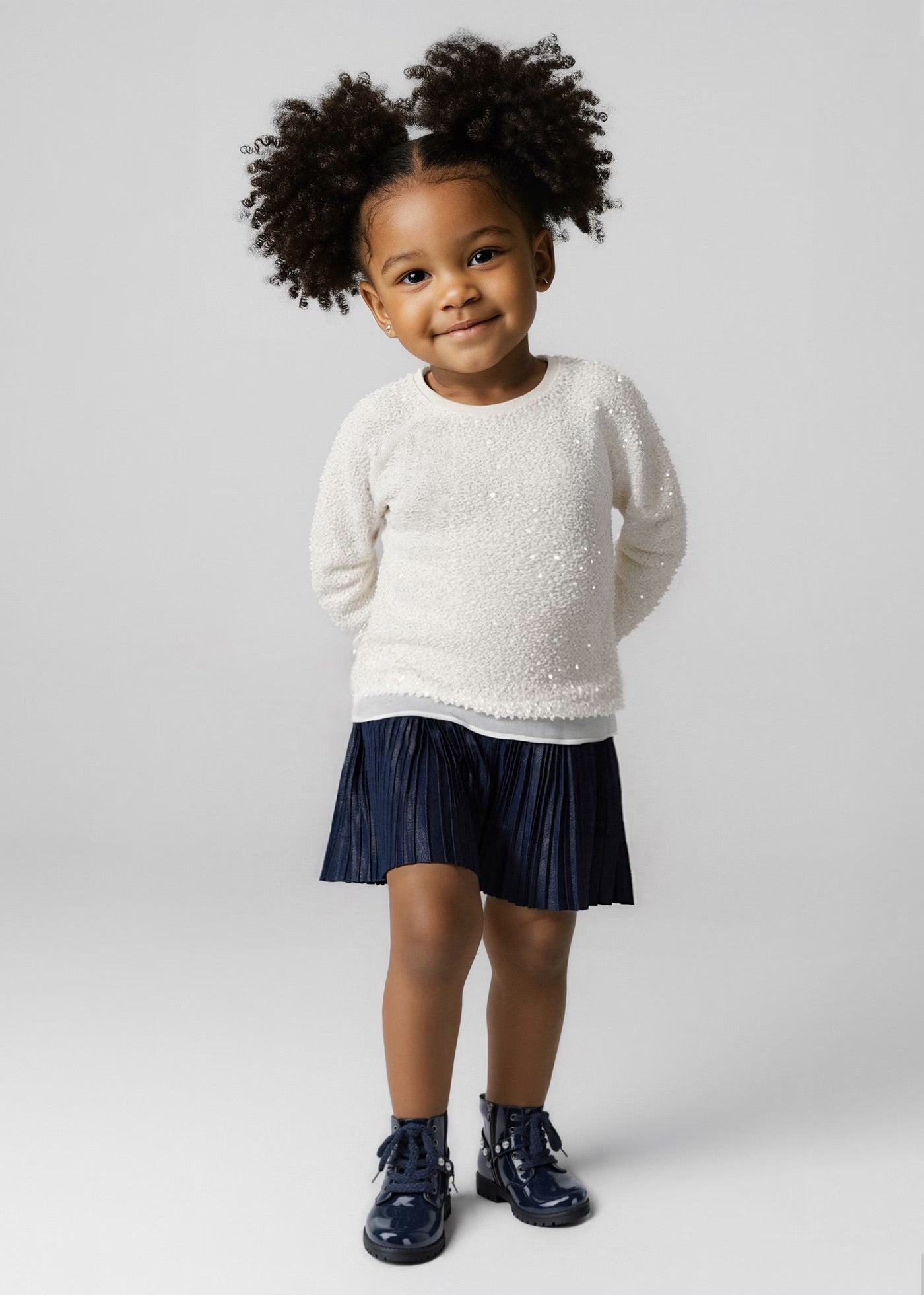 Vestido combinado lentejuelas niña