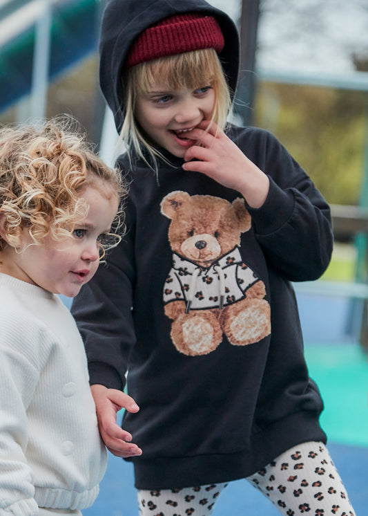 Vestido felpa capucha niña
