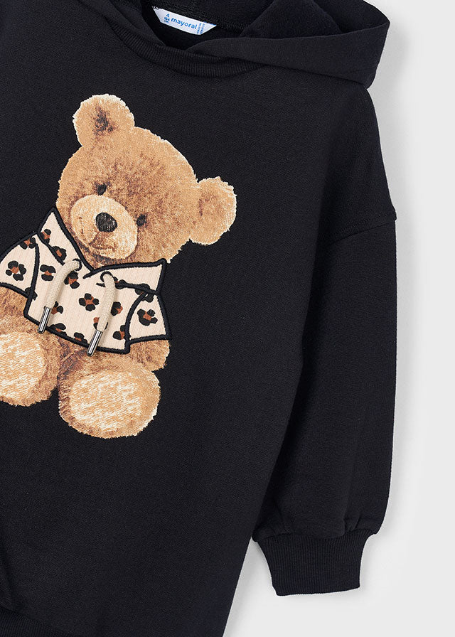 Vestido felpa capucha niña