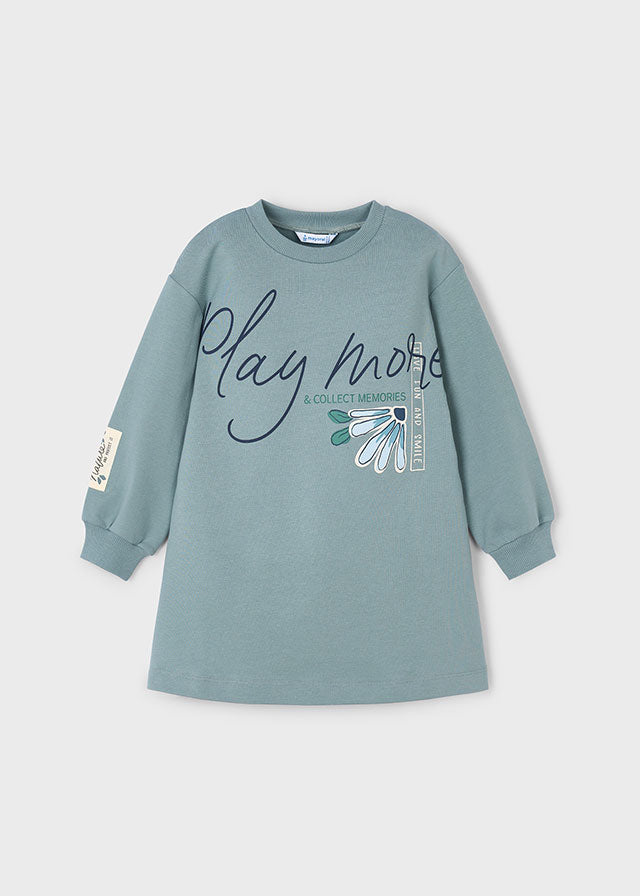 Vestido felpa gráfica niña