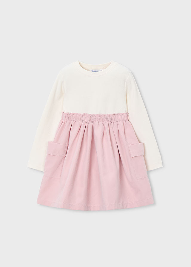 Vestido combinado cargo niña