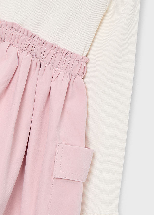 Vestido combinado cargo niña