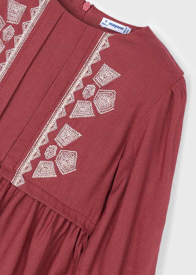 Vestido detalles bordados niña