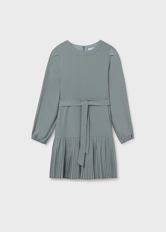 Vestido plisado crepe chica