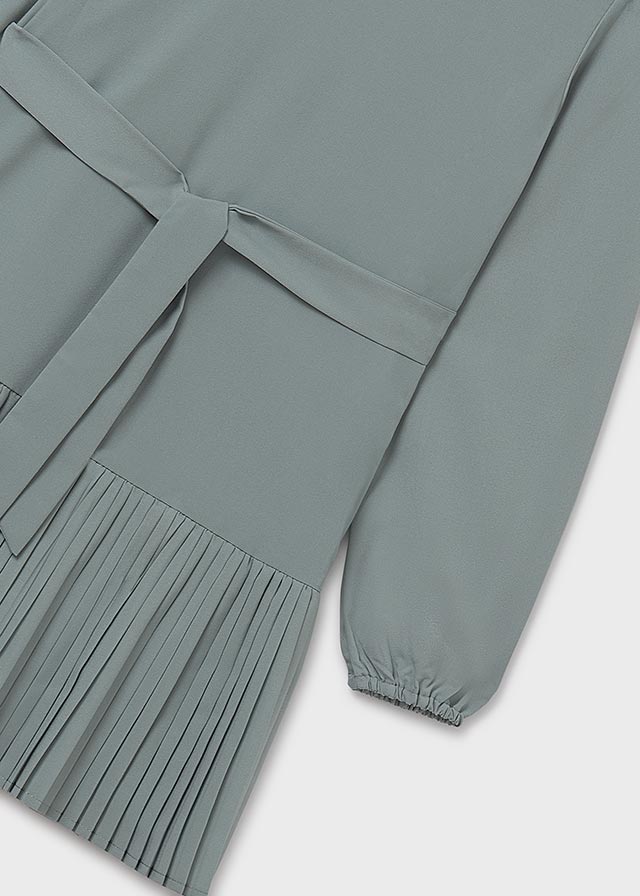 Vestido plisado crepe chica