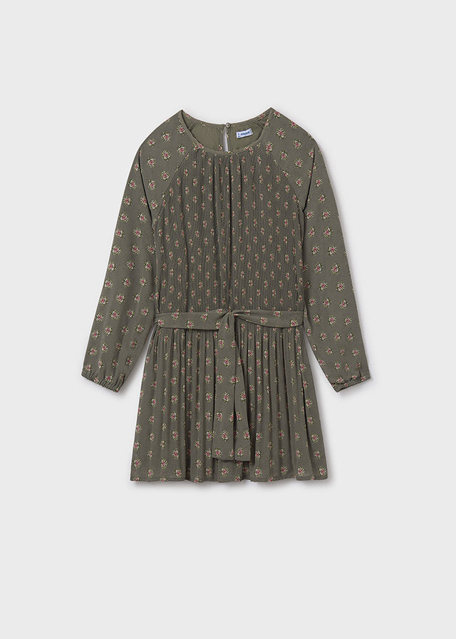 Vestido plisado estampado