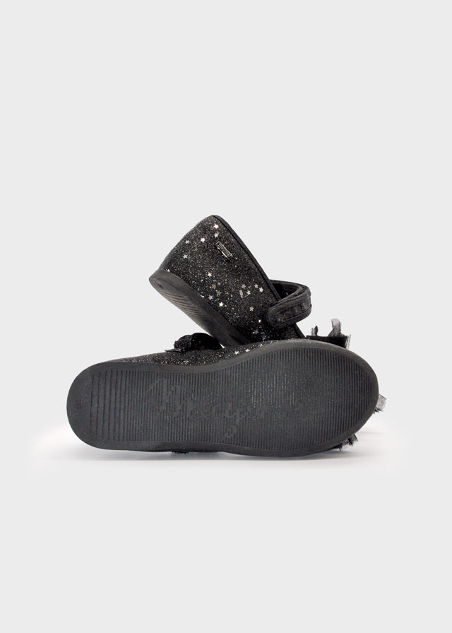 Mercedita purpurina lazo niña