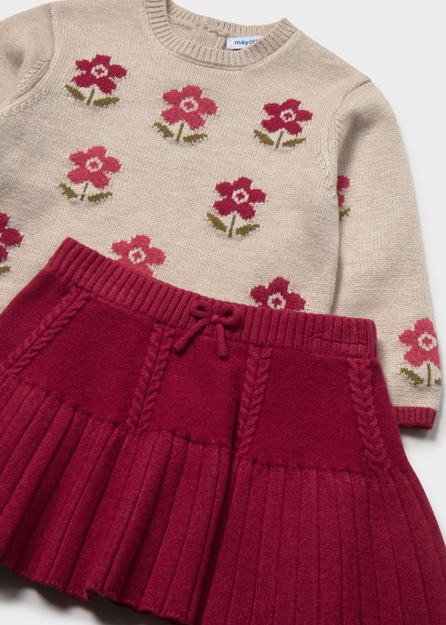 Conjunto falda y jersey intarsia bebé Framboise – Mayoral, foto 3