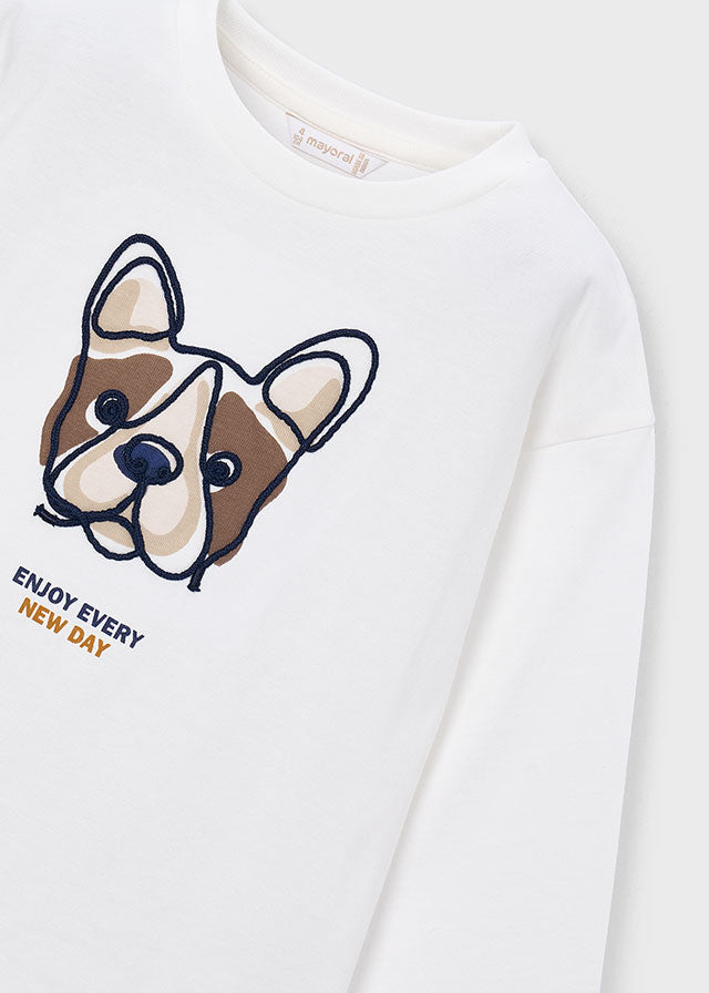 Camiseta perro bordado niño