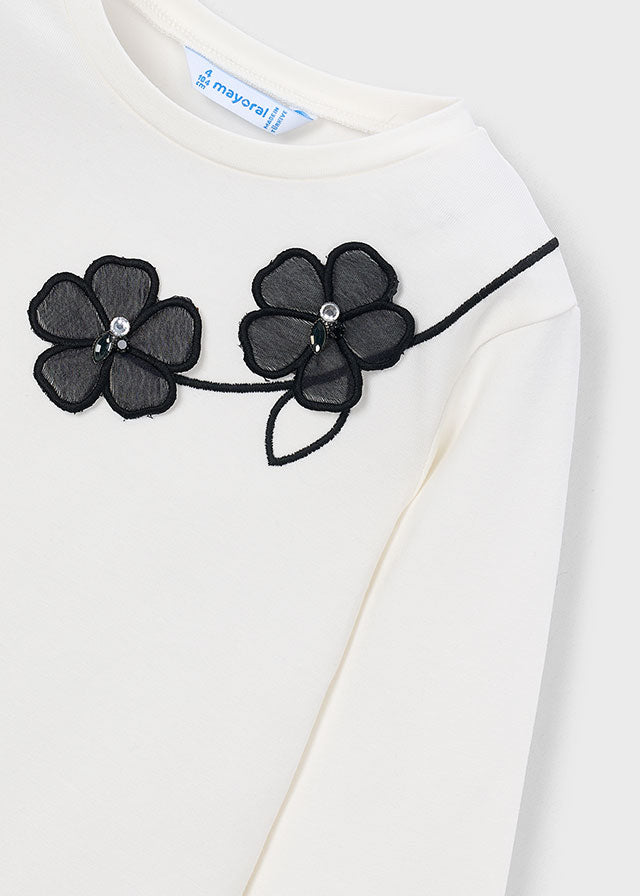 Camiseta niña Crudo negro – Mayoral, foto 3