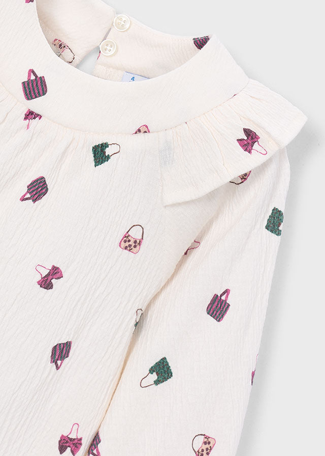 Blusa bambula estampada niña