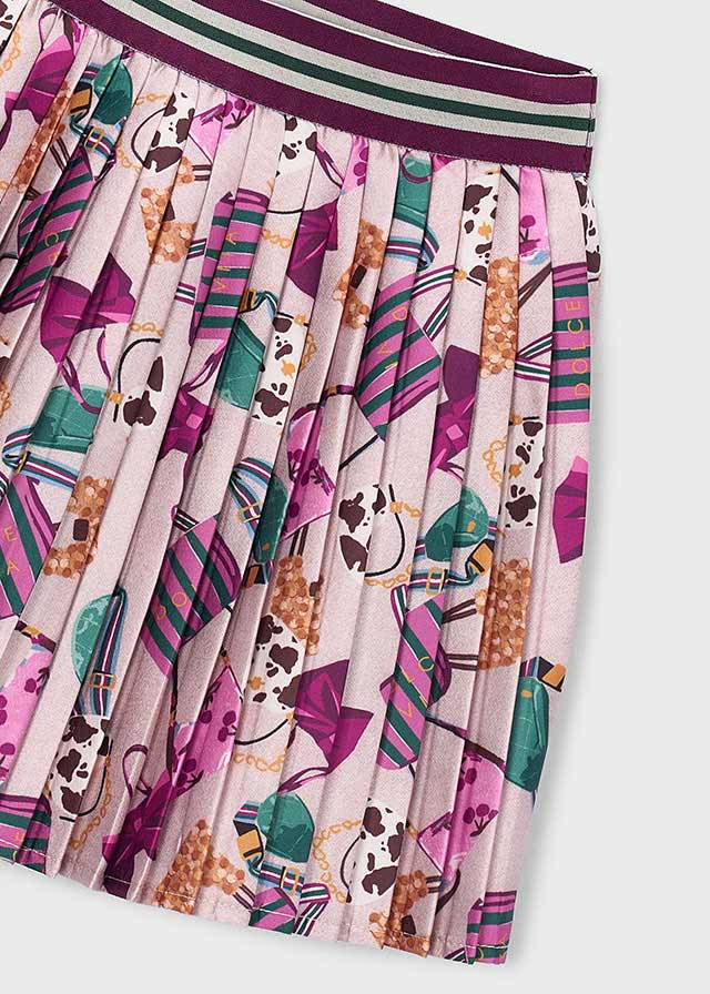 Falda plisada estampada niña