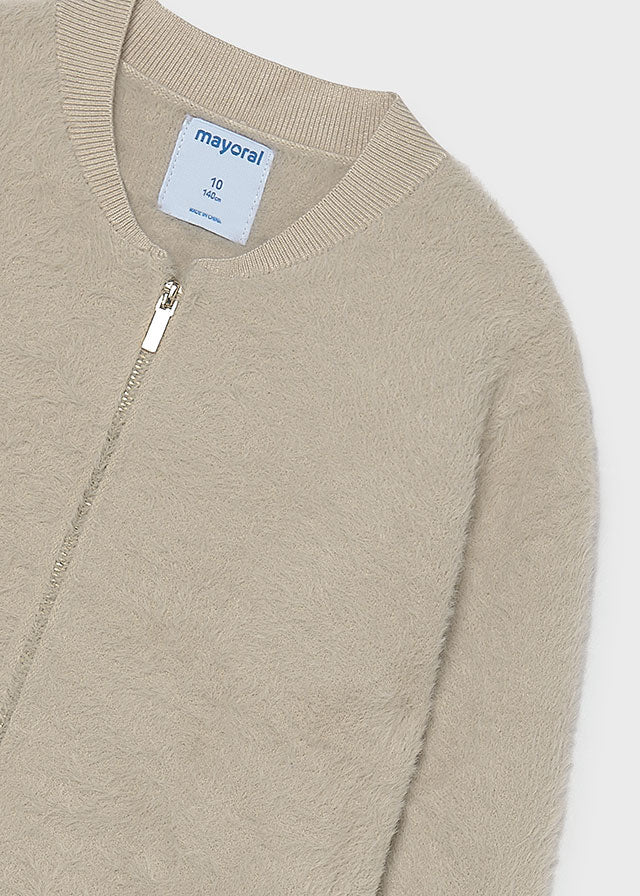 Sudadera cremallera pelo chica