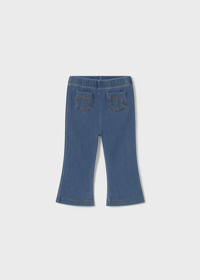 Legging flared knitted denim bebé niña
