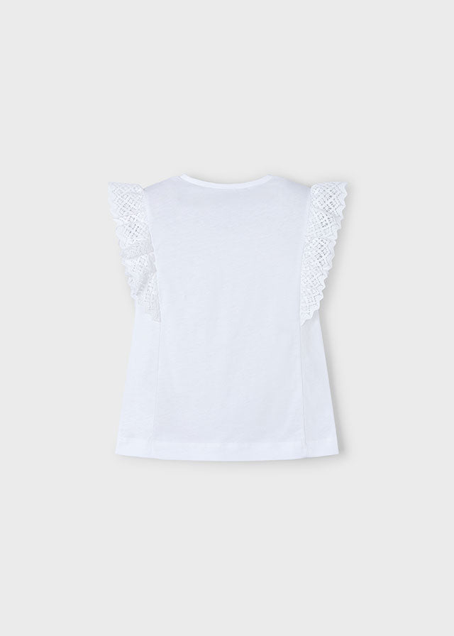 Camiseta detalles croché niña