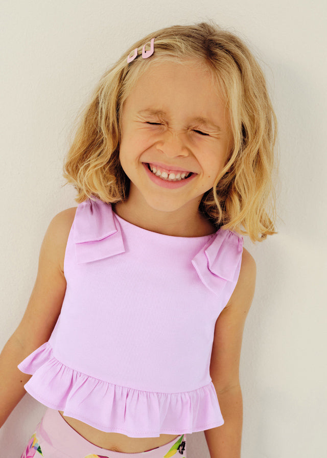 Top peplum lazo niña
