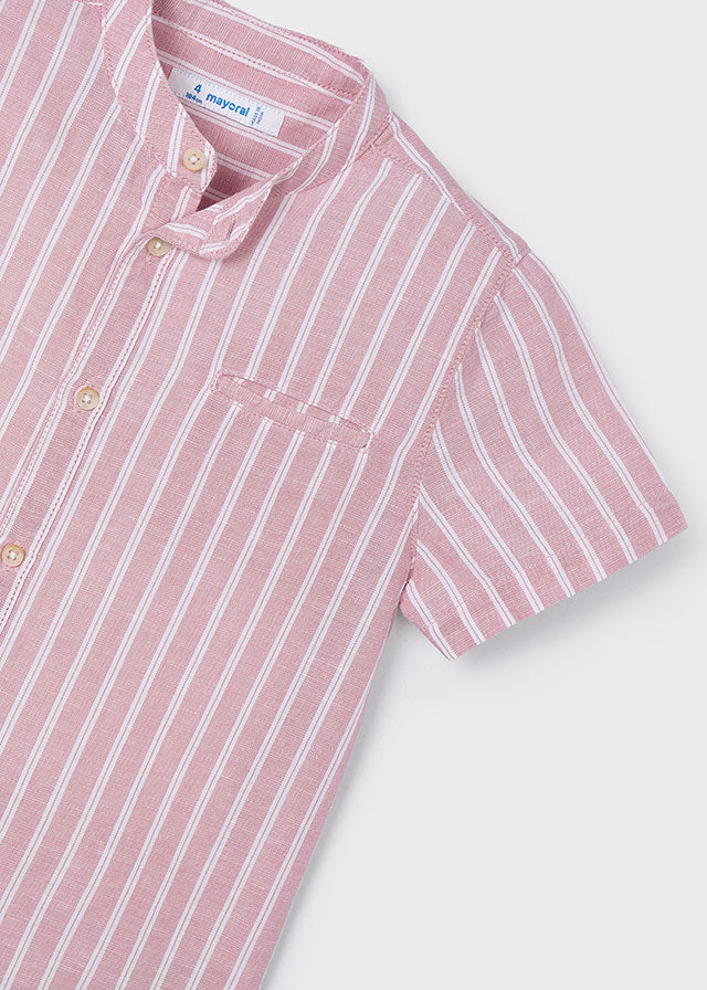 Camisa m/c cuello mao lino niño