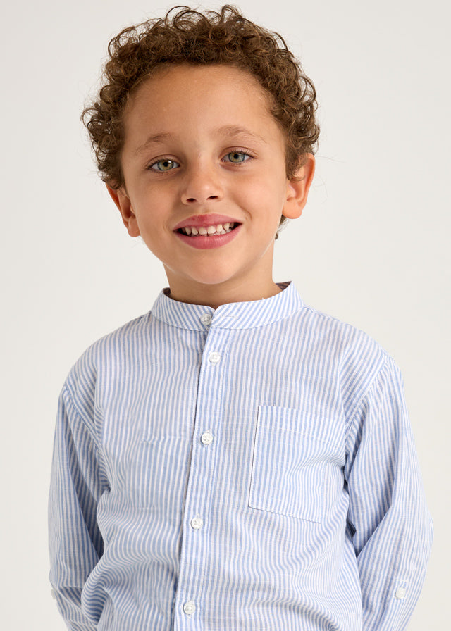 Camisa m/l cuello mao rayas niño