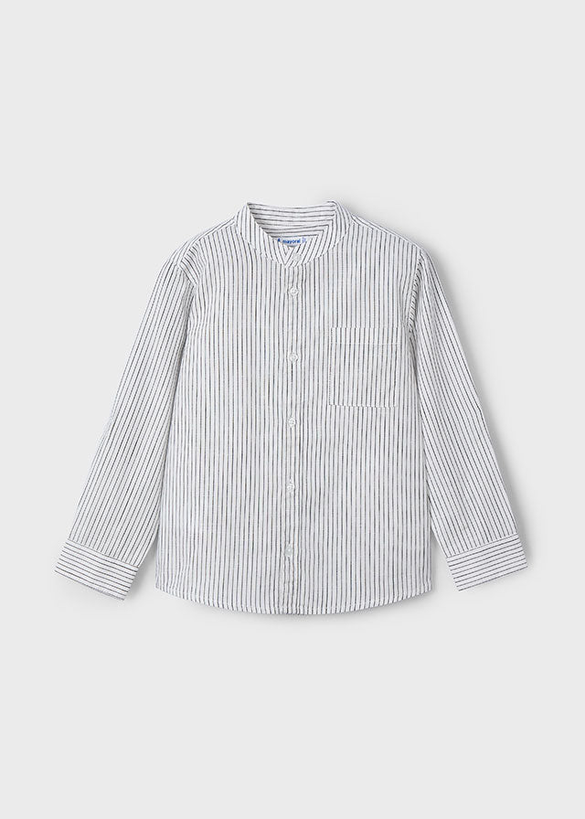 Camisa m/l cuello mao rayas niño