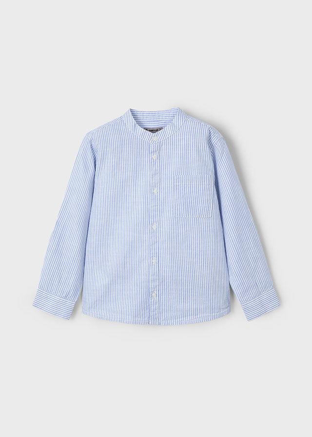 Camisa m/l cuello mao rayas niño