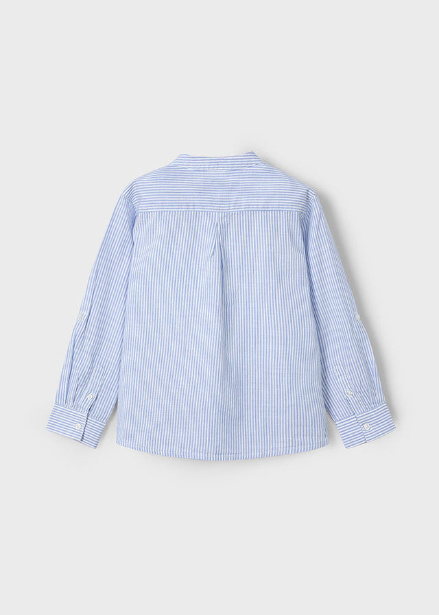 Camisa m/l cuello mao rayas niño