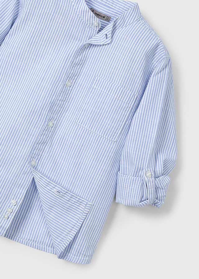 Camisa m/l cuello mao rayas niño