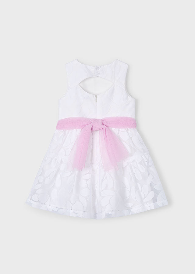 Vestido devoré con fajín flores ni´ña