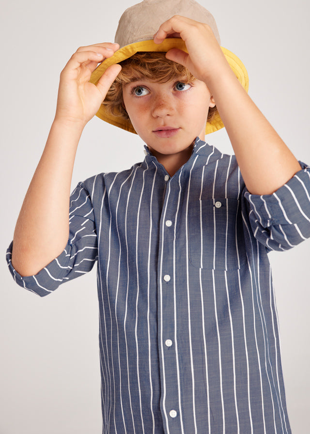 Camisa m/l cuello mao chico