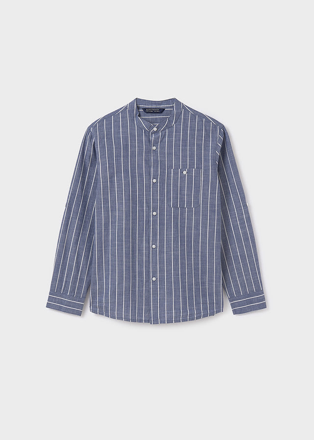 Camisa m/l cuello mao chico
